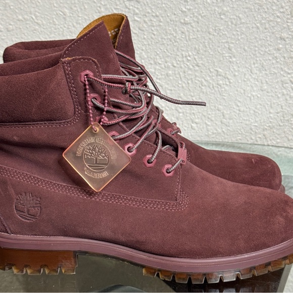 Timberland Men's Dark Red Suede Boots 8.5 US - Picture 1 of 9